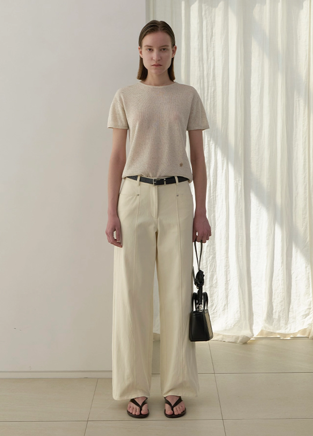 아뜰리에 나인 (PT-5550)NATURAL STITCH COTTON PANTS 상품 이미지 3