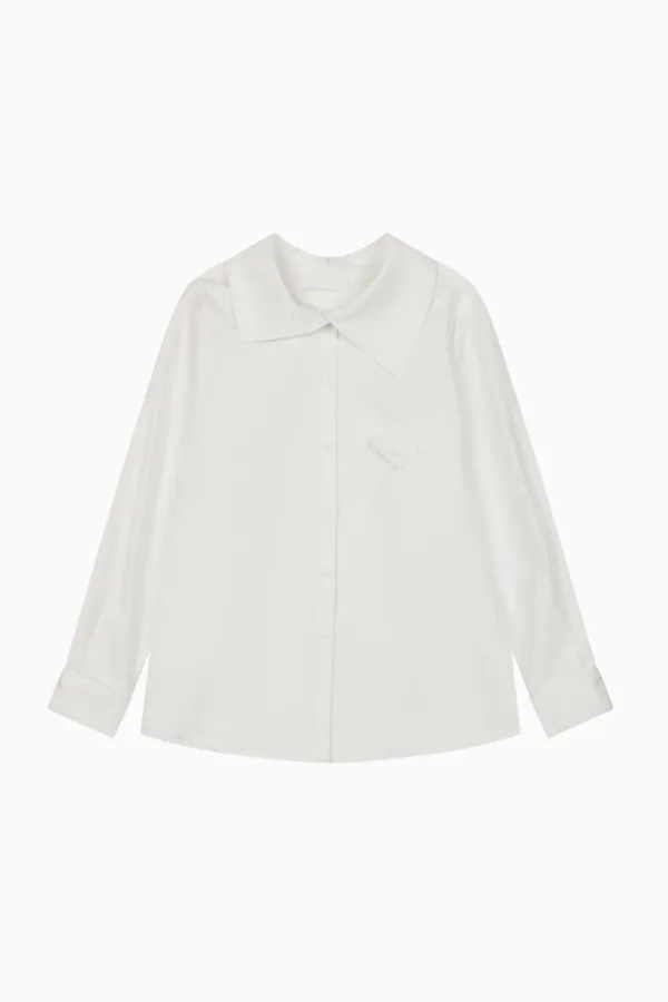 LAYERED COLLAR SHIRT, WHITE