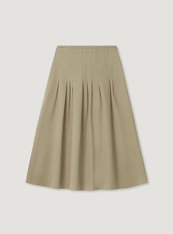 MERCI PINTUCK SKIRT_BEIGE