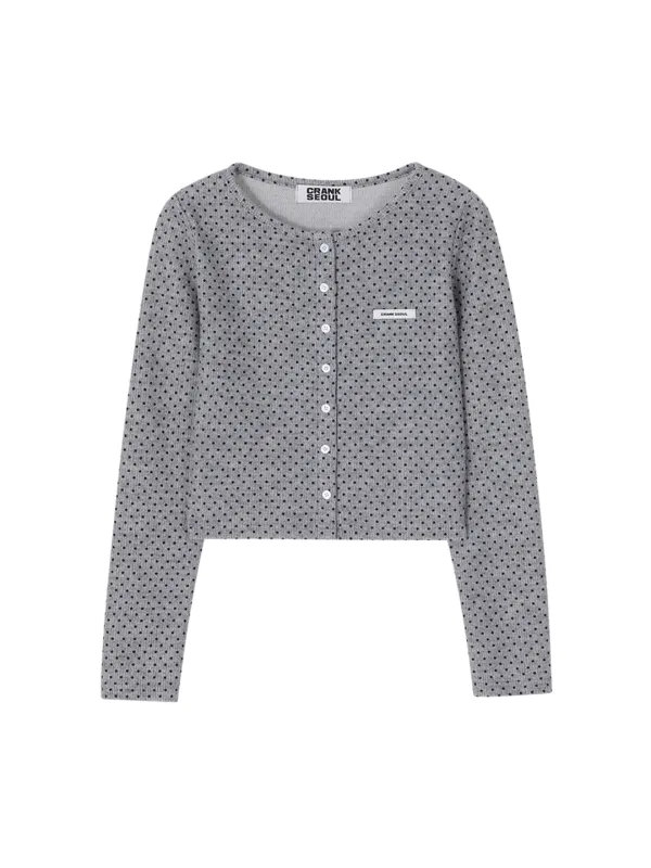 DOT BRUSHED CARDIGAN_GREY