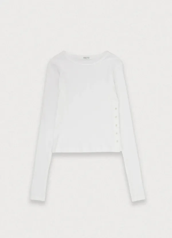 KNITTING BUTTON TEE - IVORY