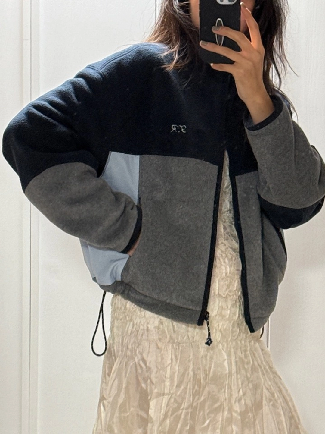 프리터 Color Block Fleece Jacket Navy_ F254JP09 상품 이미지 2