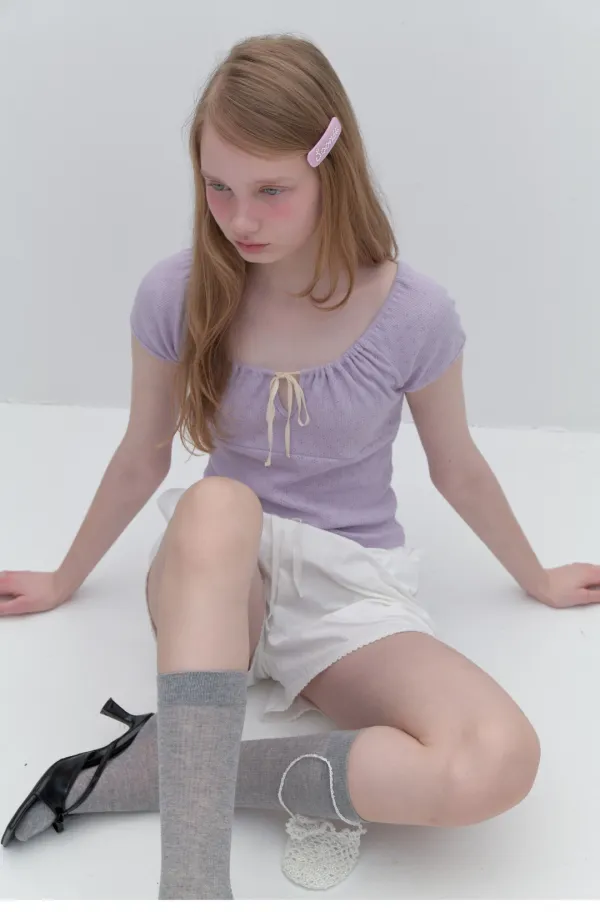 (2nd Re-stock) Jacquard Top (Lilac)