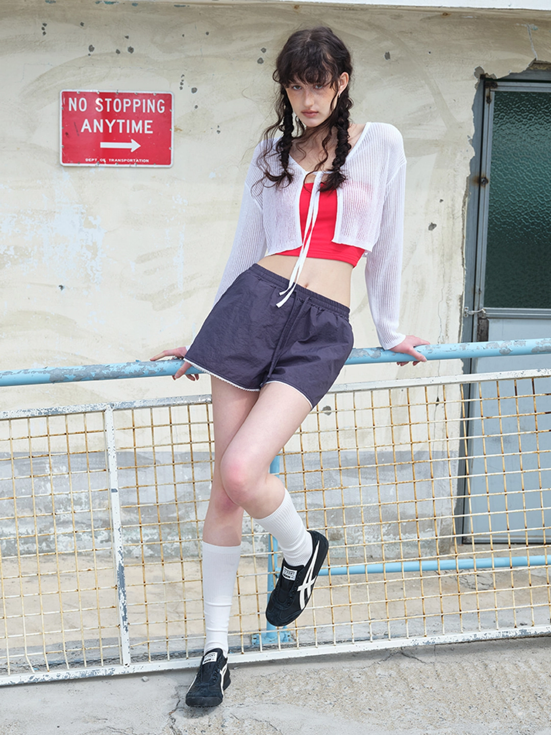 에트몽 Nylon Lace Short Pants, Dark Navy 상품 이미지 2