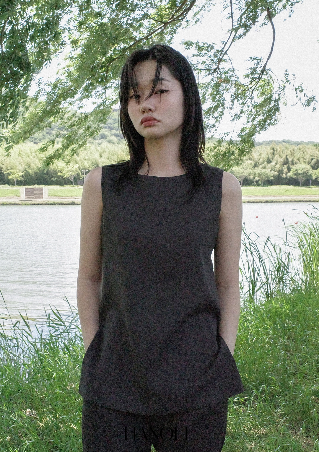 한올 Dry Blouse (Charcoal) 상품 이미지 2