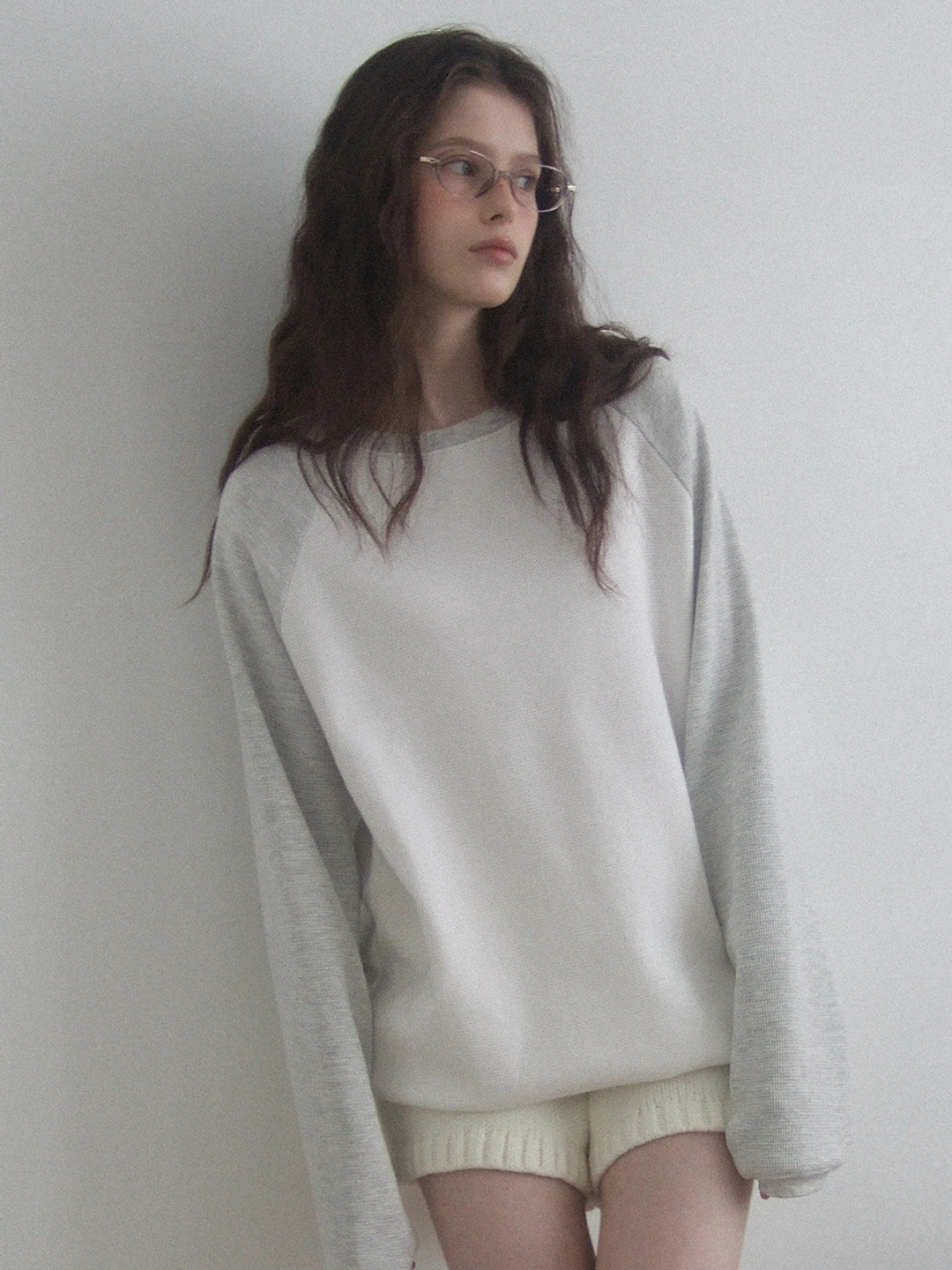 리엘 Near overfit sweatshirt (melange gray) 상품 이미지 1