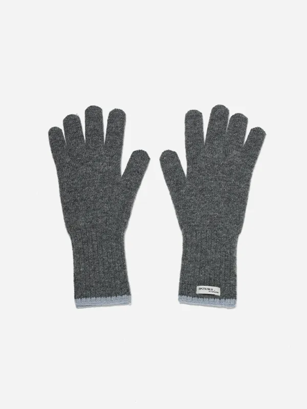 Coloration Knit Gloves Charcoal