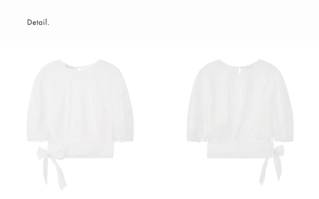 메종드이네스 WAIST RIBBON TIE BLOUSE_WHITE 상품 이미지 3