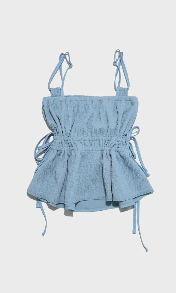 Orchid Shirring Bikini Top_Serenity Blue