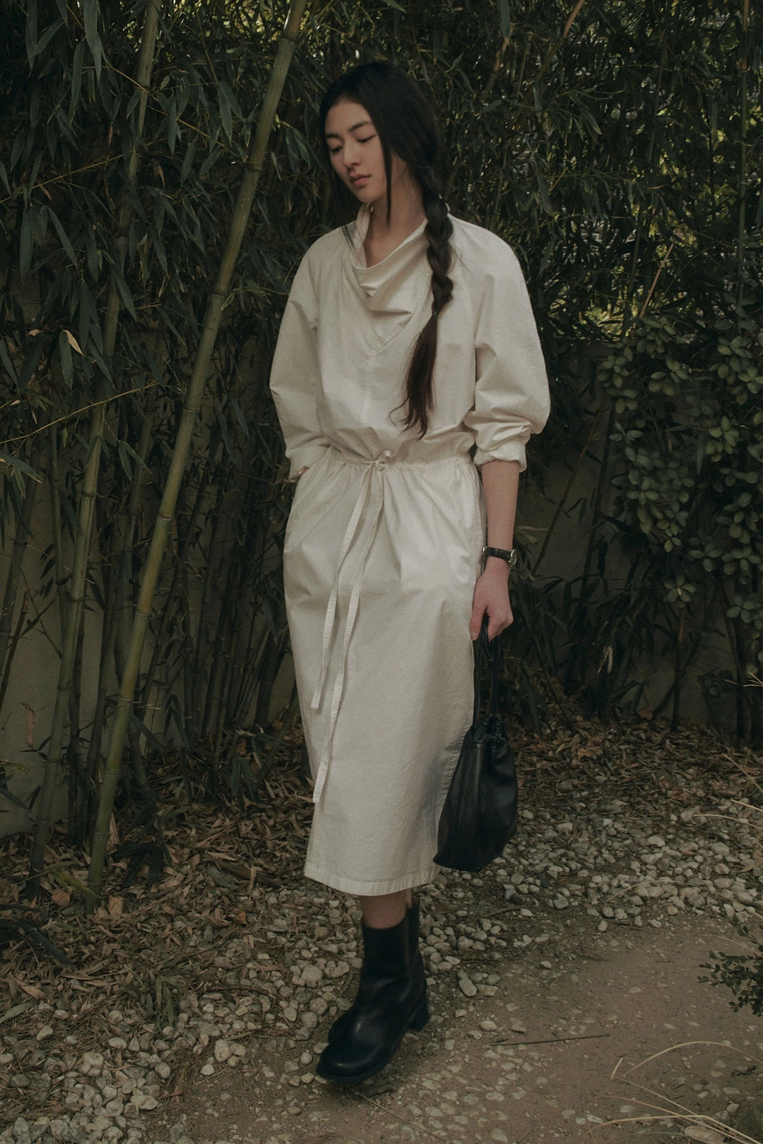 세이지먼트 TYDLE DRAPED STRAP LONG DRESS_CREAM 상품 이미지 2