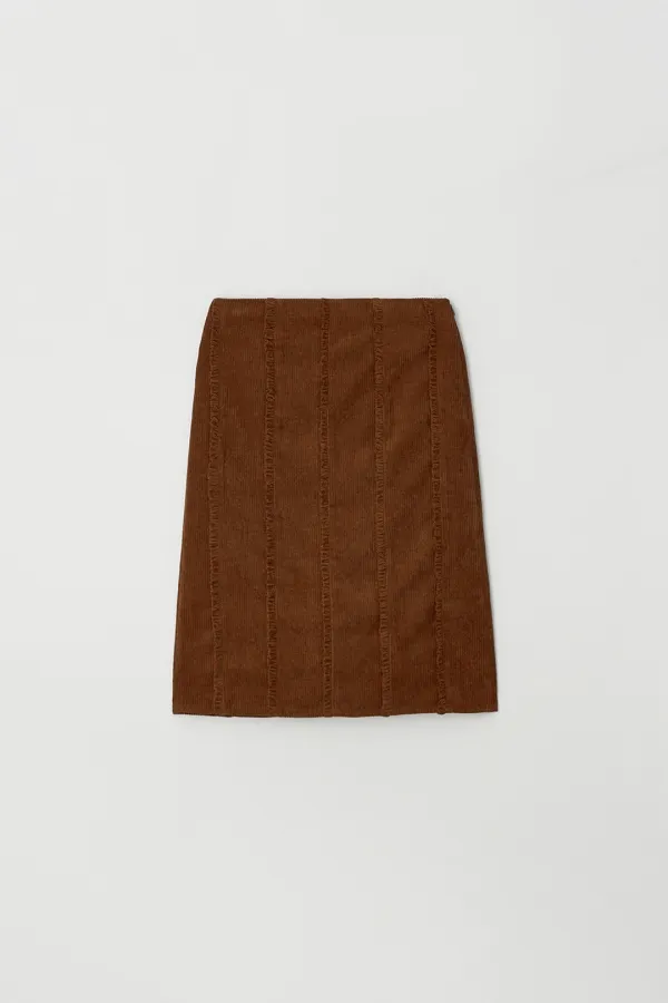 Corduroy Ruffle Skirt (orange)