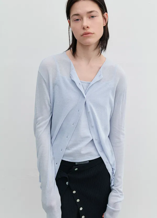 (CD-2258)AN CLEAN ROUND NECK CARDIGAN&TOP KNIT SETS