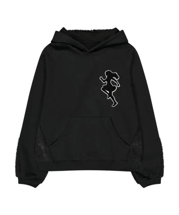 Knit Back Hoodie / Black