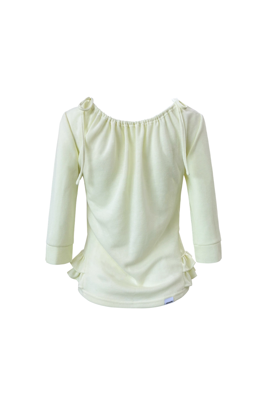 체메씨 SHIRRED MID-SLEEVE FRILL TOP (LEMON) 상품 이미지 3
