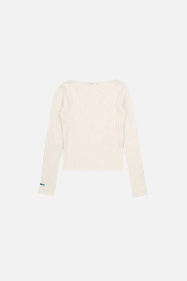 FEATHER TEXTURE TEE - IVORY