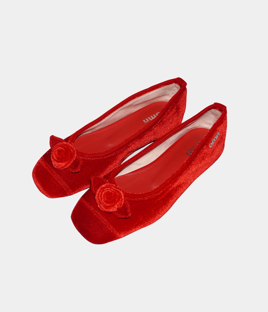 옴니포턴트 omn Rose Velvet Flat Shoes _Red 상품 이미지 1