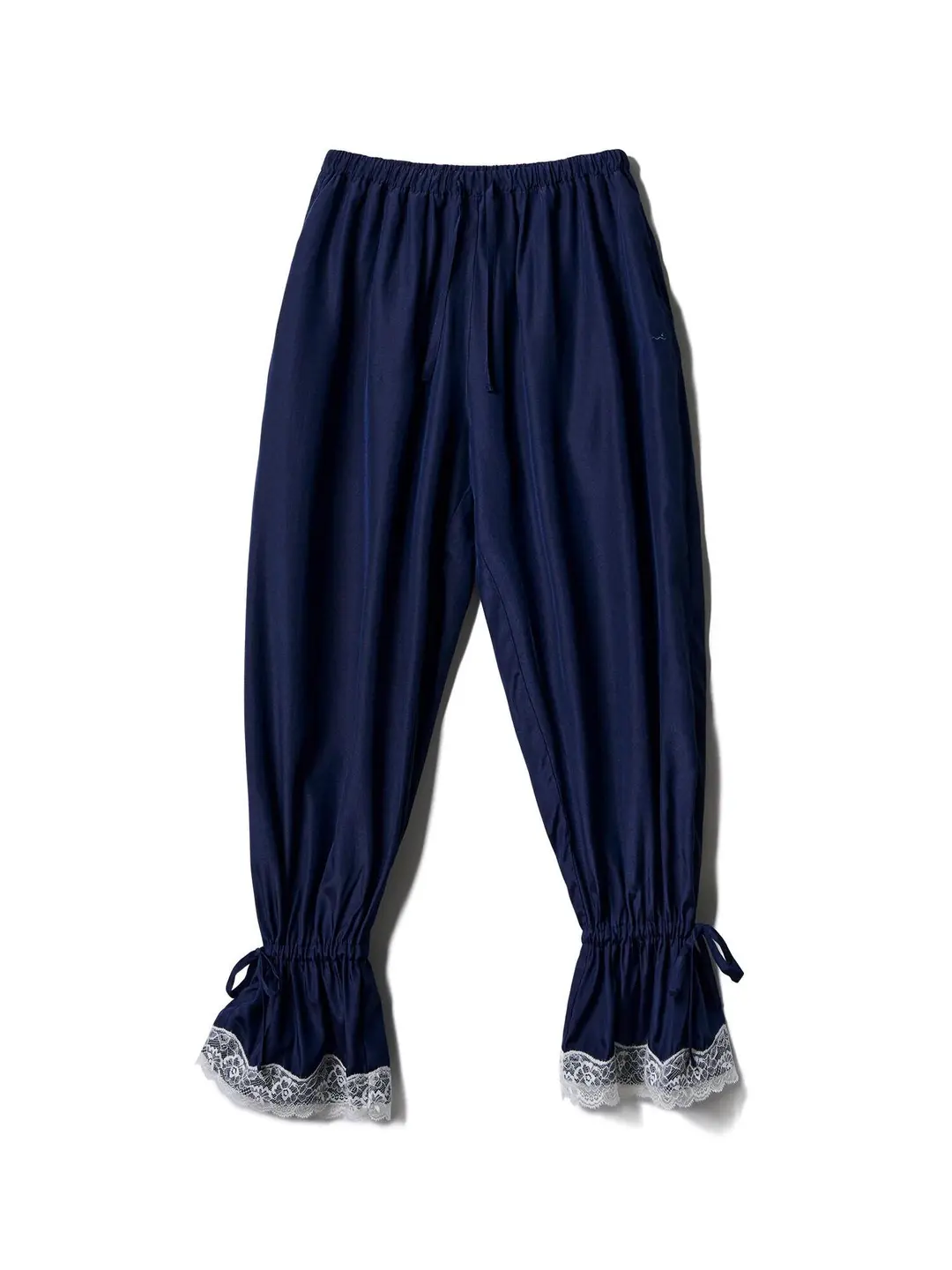 포에브 Lace Drawstring Two-way Pants - Navy 상품 이미지 1