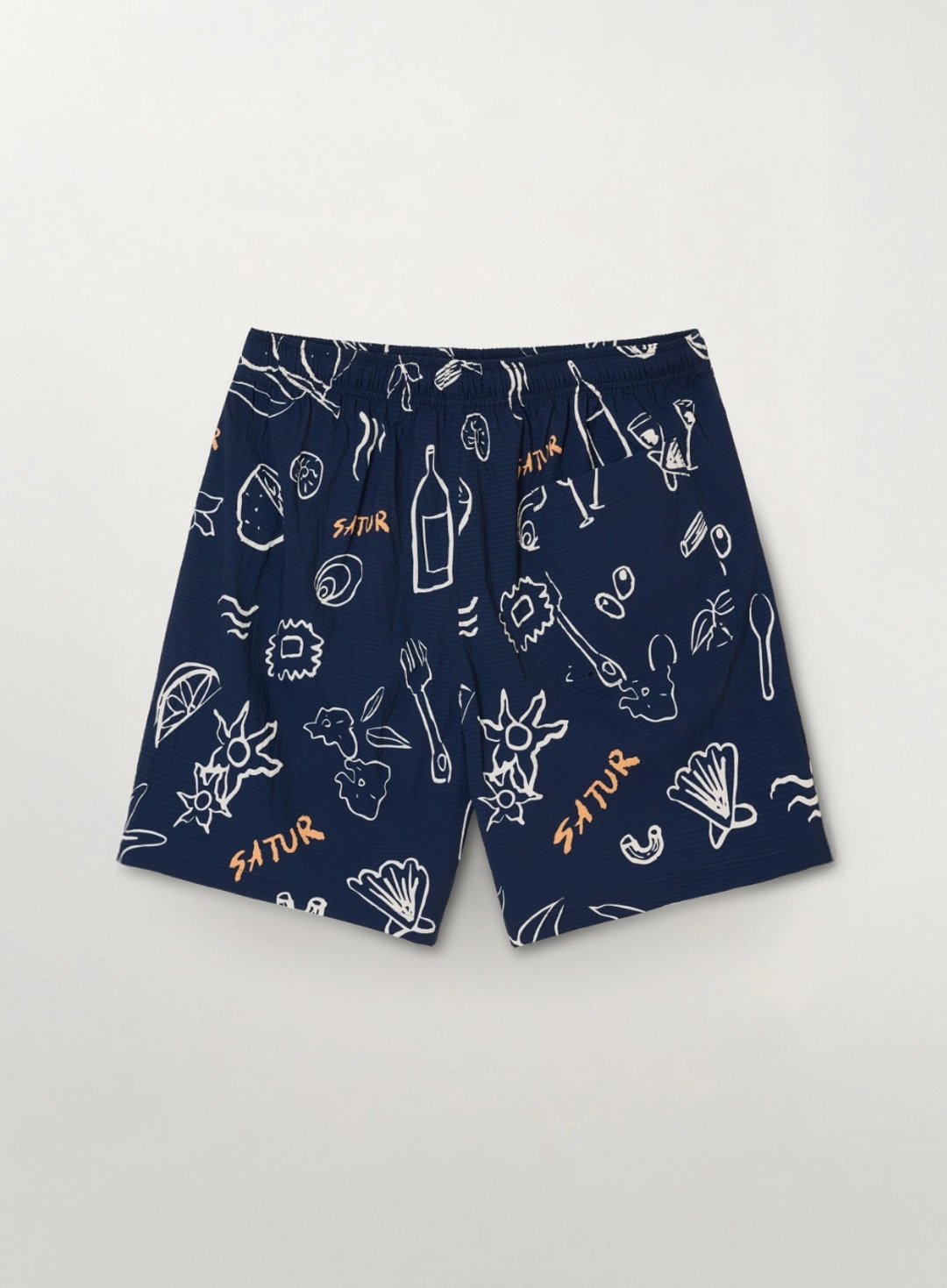 세터 Hand Drawing Graphic Swim Shorts - Navy 상품 이미지 2
