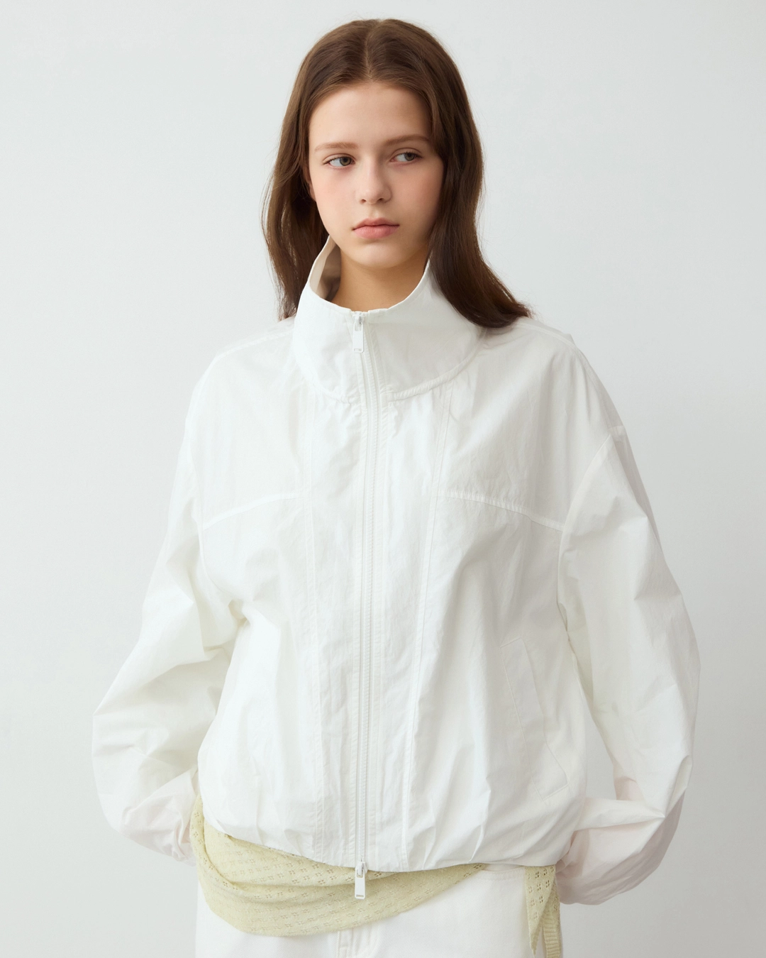 어다울 Label point pintuck blouson - ivory 상품 이미지 1