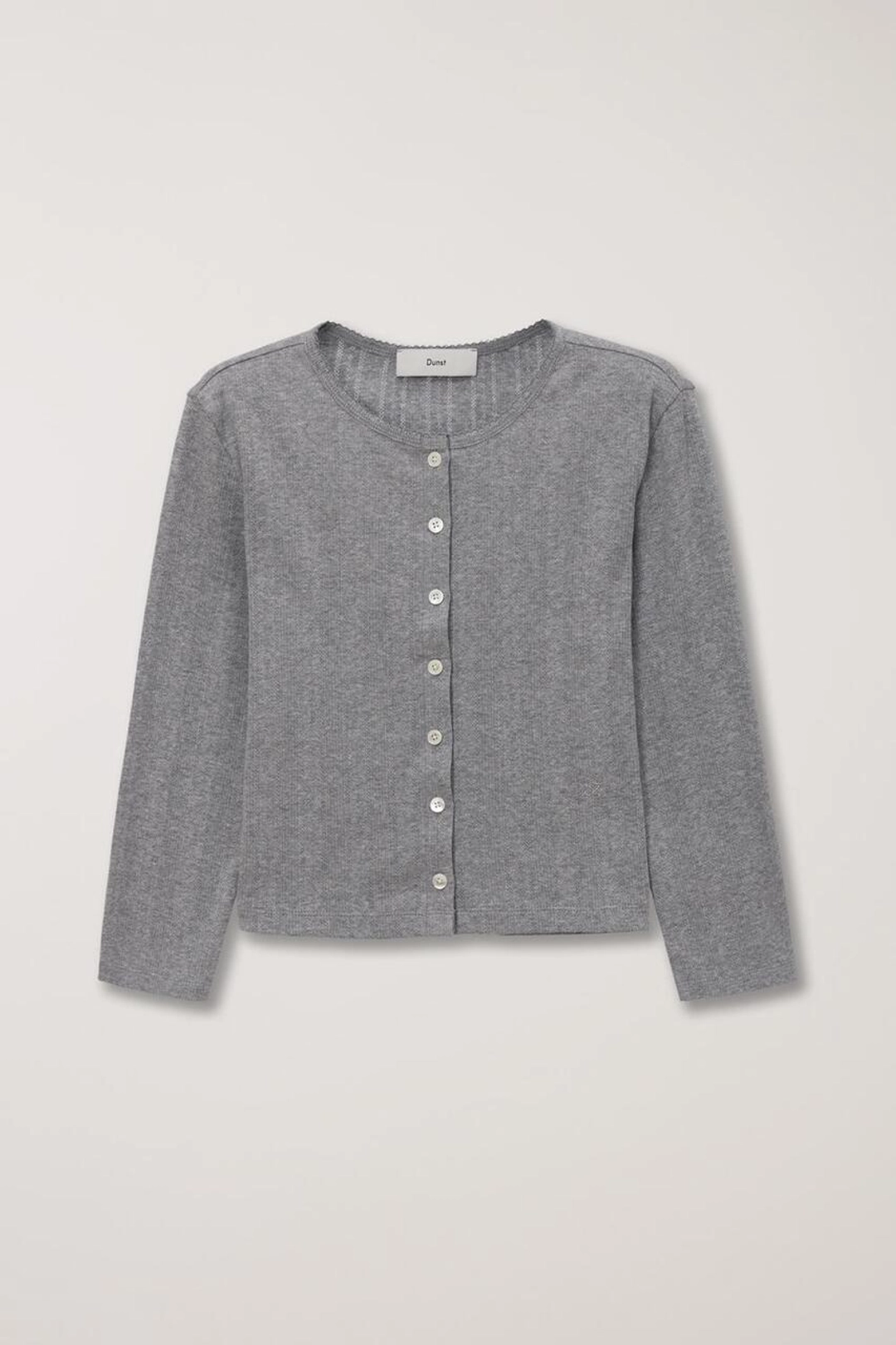 던스트 POINTELLE CREWNECK CARDIGAN MELANGE GREY 상품 이미지 1