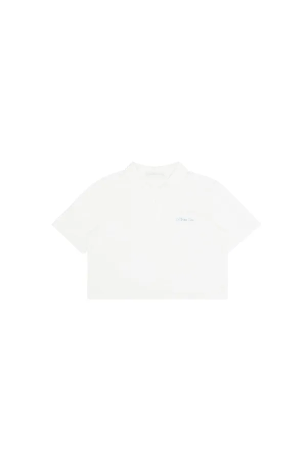 Piv\'vee Open Collar Crop PK Shirt (cloud white)