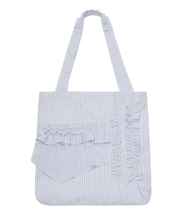 Striped Ruffle Bag [Blue]