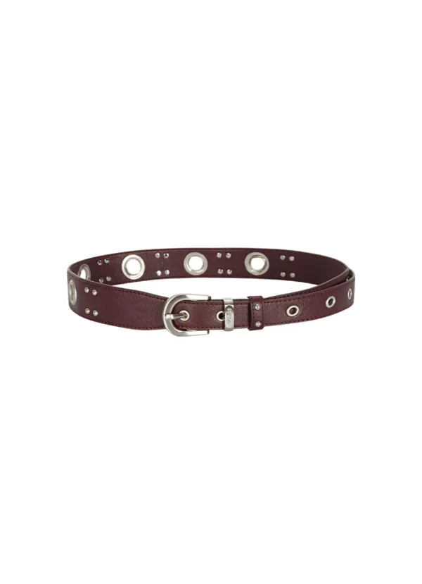 DUET EYELET BELT / BURGUNDY
