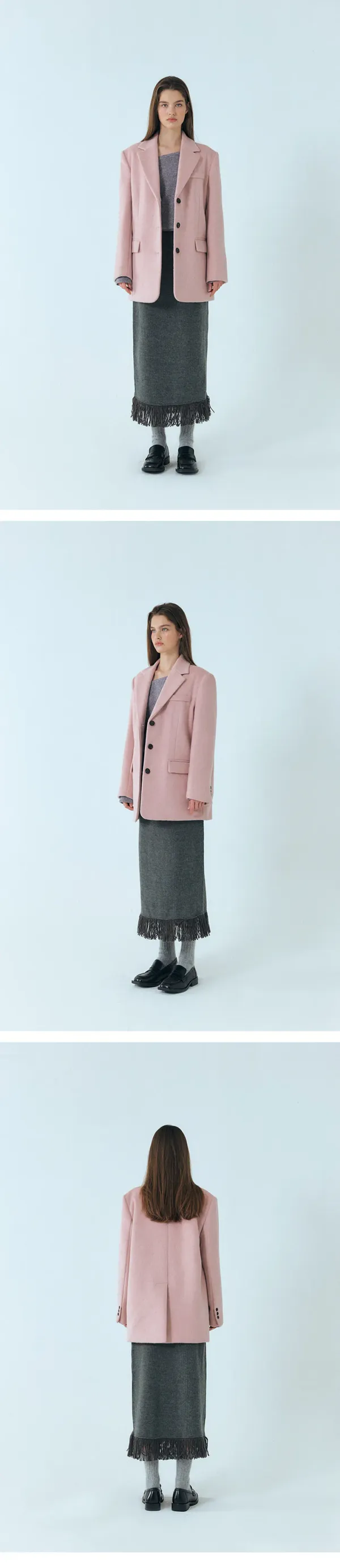 Alpaca Wool Winter Jacket, Pink