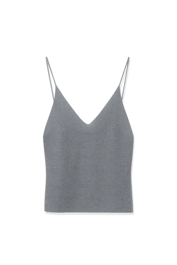 ANNE SLEEVELESS KNIT TOP [GREY]