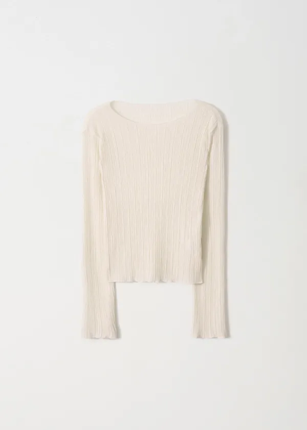 [3rd] Wave Pleats Top_Cream