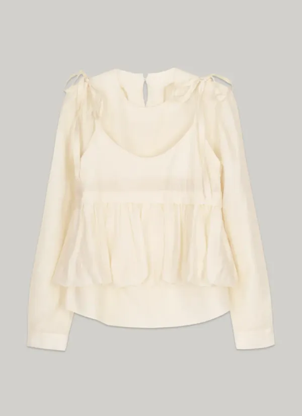 comos 1376 balloon bustier set-up blouse (cream)