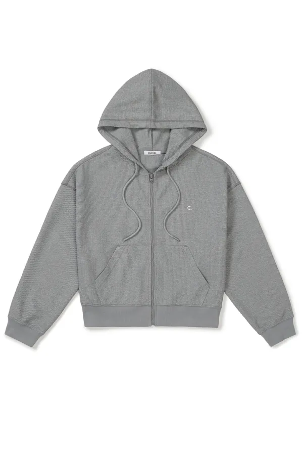 [26SS clove] Waffle Hoody Zip-up (Grey)