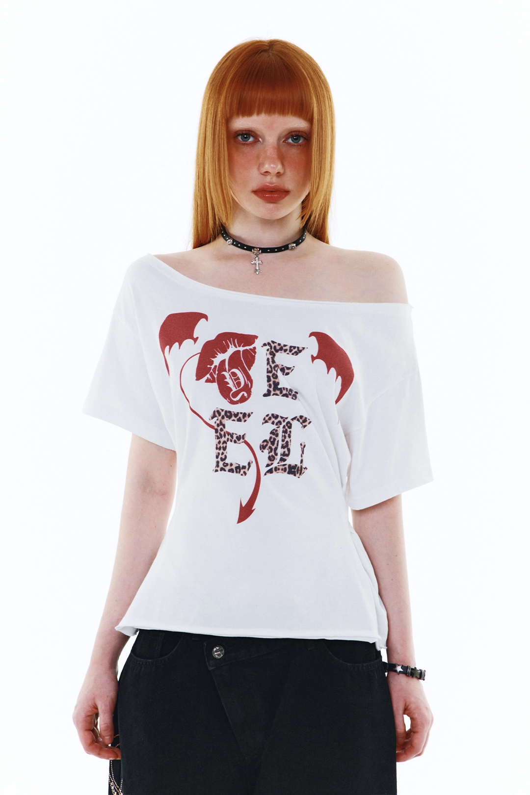 와이이이엘 GRAPHICS BOATNECK TOP WHITE 상품 이미지 2