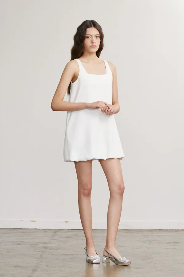 BALLOON MINI DRESS (WHITE)