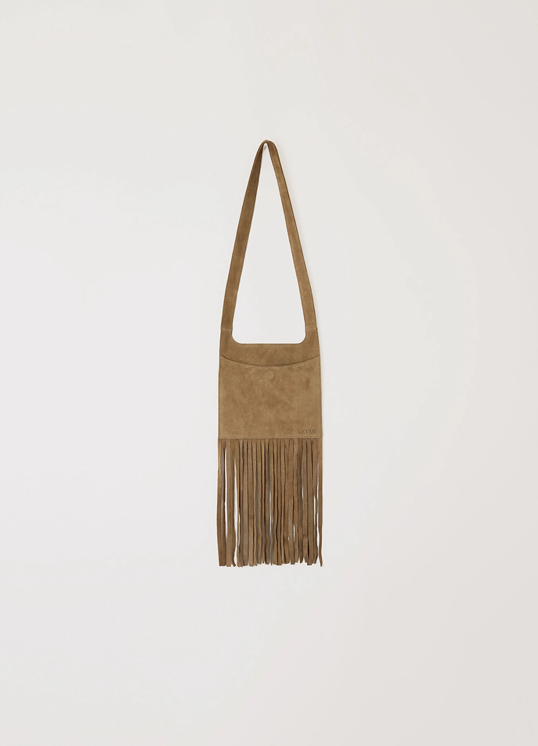 르바 Boho Suede Fringe Bag - Peanut 상품 이미지 1