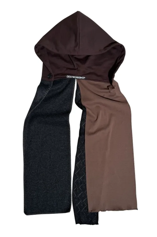 Mixed Hoodie Scarf, Walnut