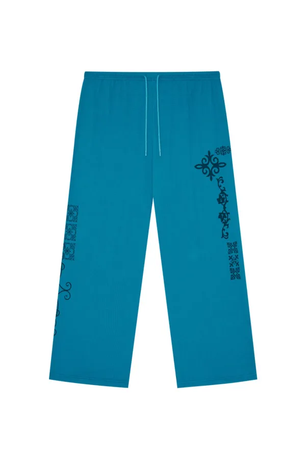 LEO WAFFLE PANTS (TEAL)