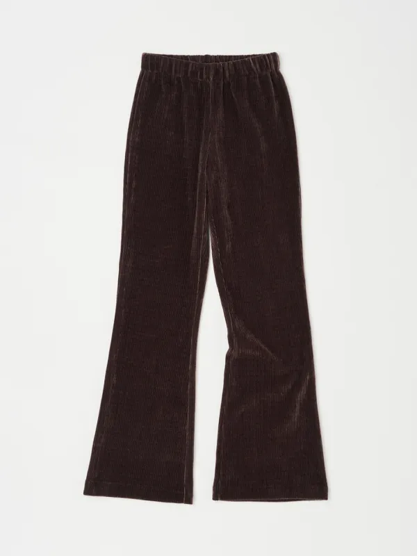 CORDUROY BOOTCUT BANDING PANTS IN BROWN