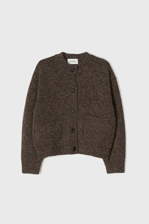 Lerwick Round Button Cardigan (Brown)