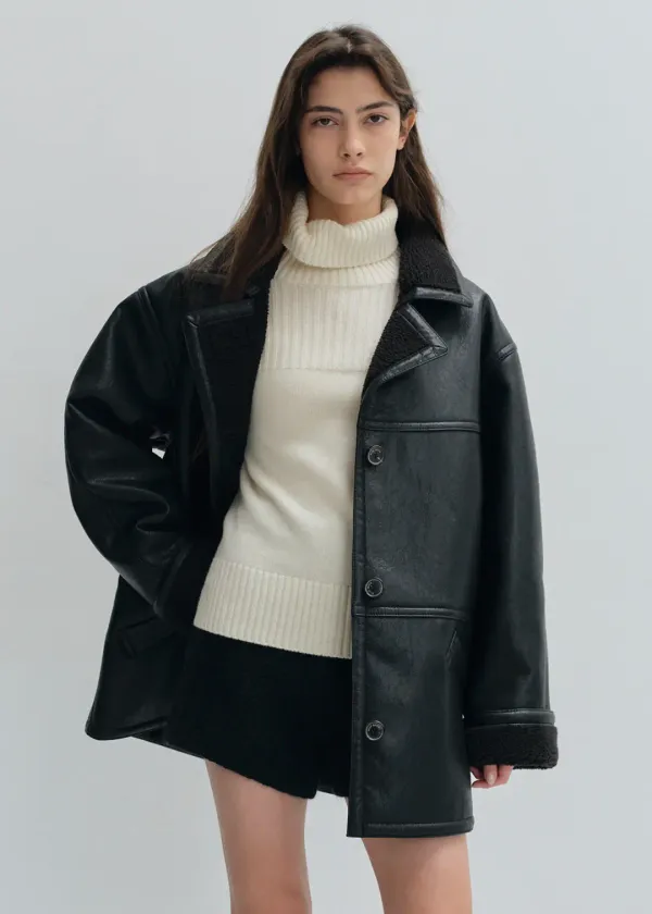 [2차 9/23 예약발송] Vintage shearling coat (black)