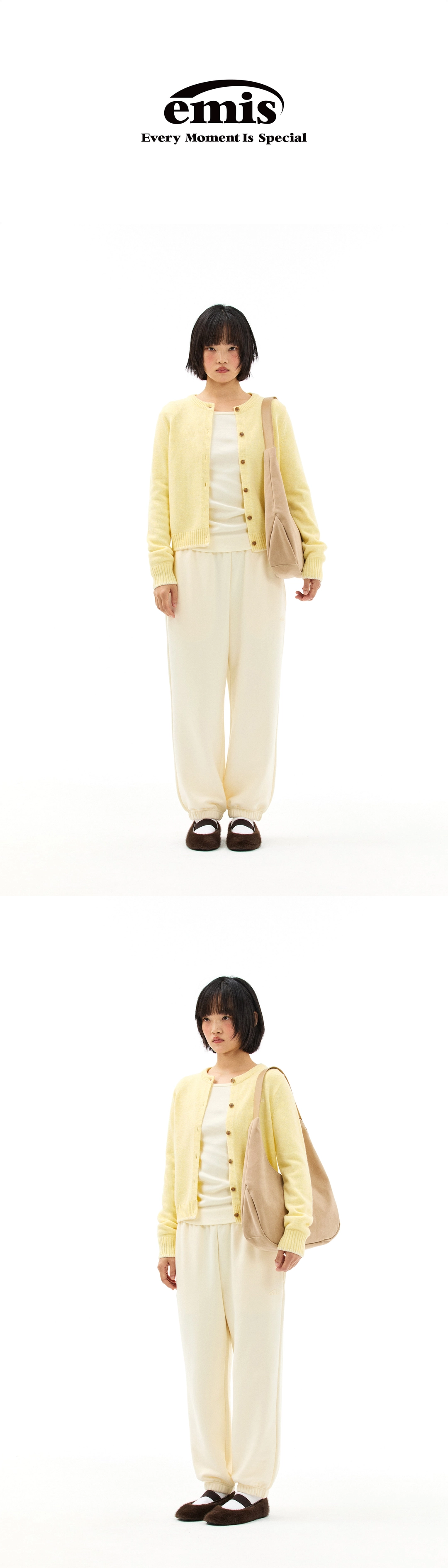 이미스 (W) BLANKET STITCH CARDIGAN-YELLOW 상품 이미지 2