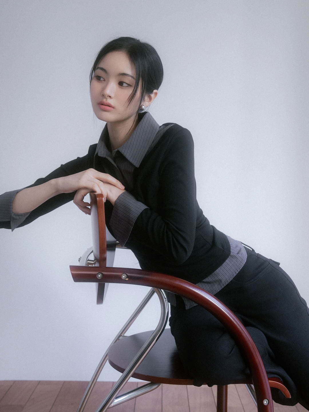 메리온 젠트 셔츠 블라우스[BLACK] *오늘 출발 상품 이미지 2