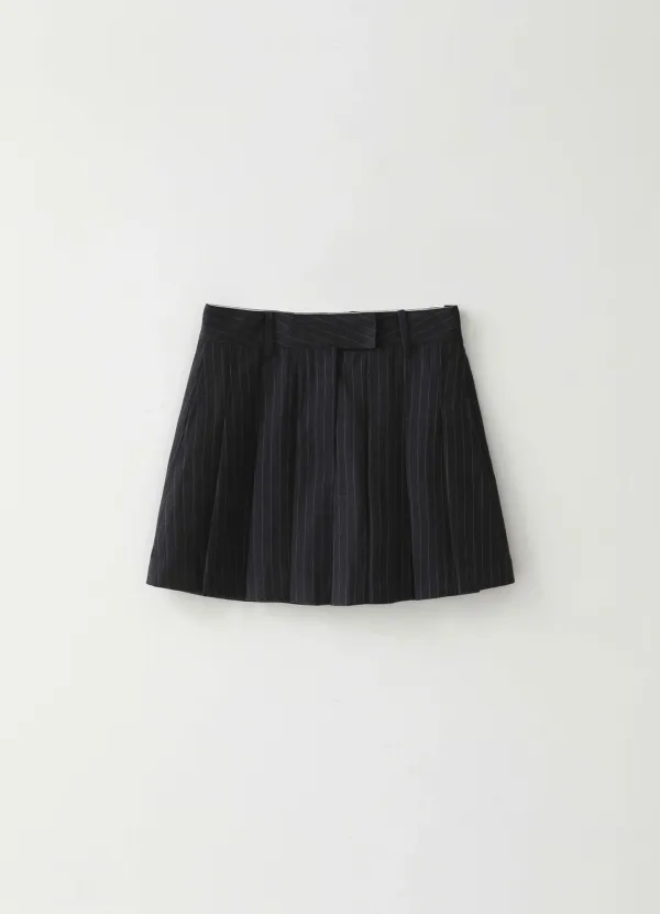 Pleated Mini skirt - Herringbone