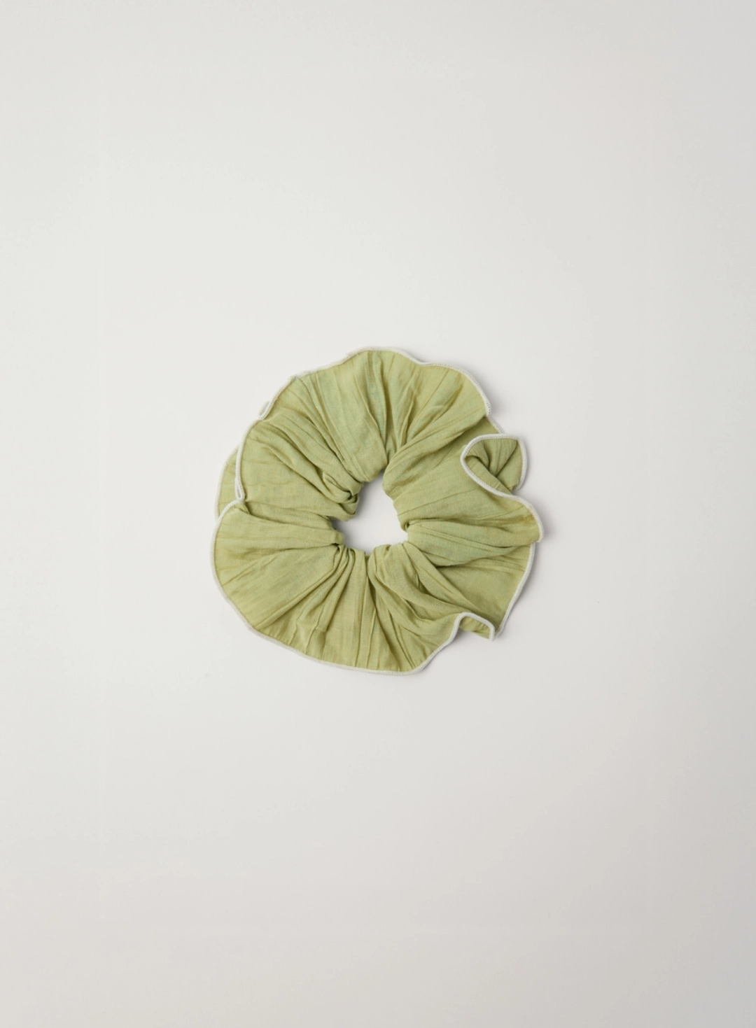 세터 (W) Wrinkle Color Block Scrunchie - Olive Green 상품 이미지 2