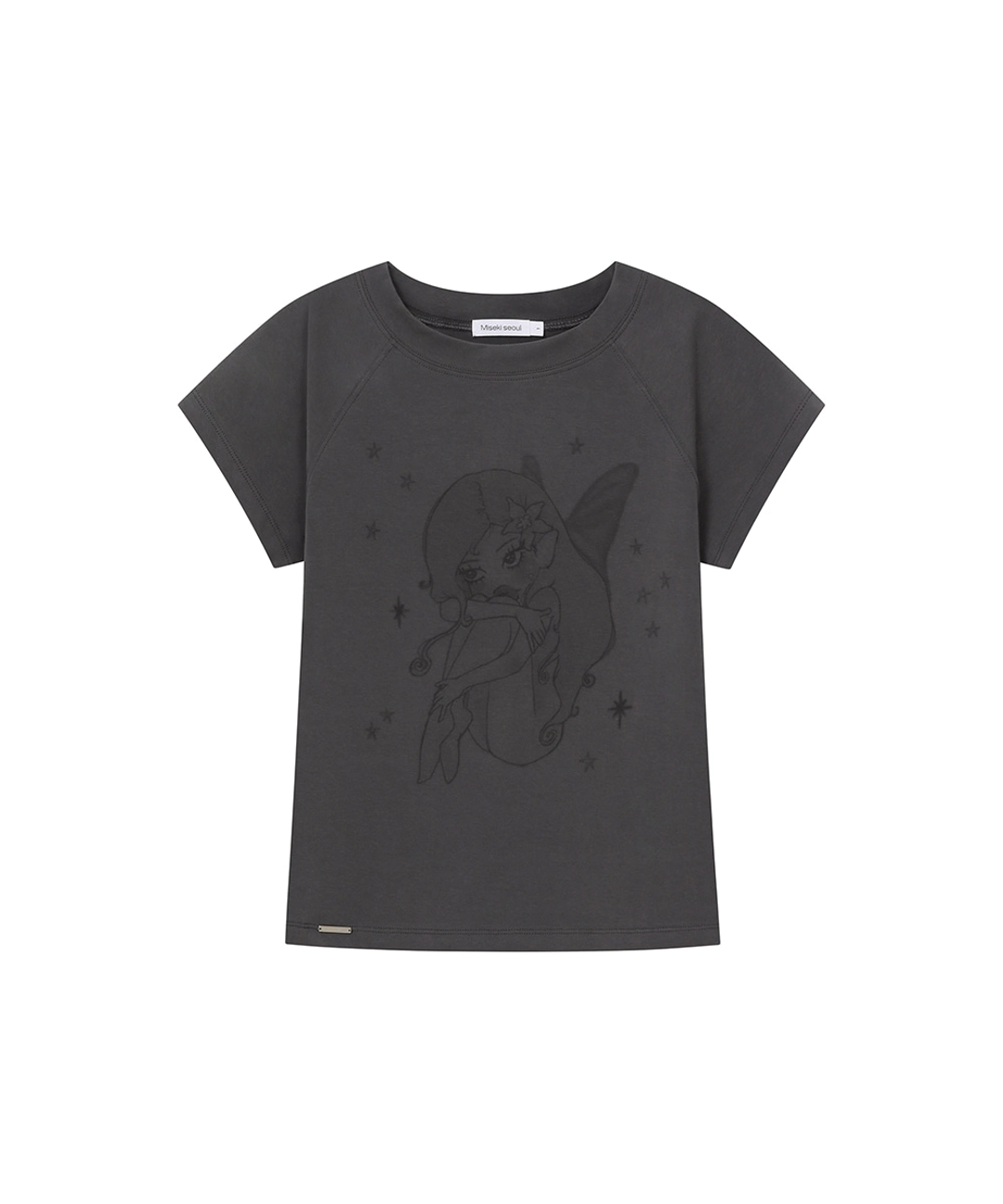 미세키서울 [Hannah X Misekiseoul] Hannah fairy raglan short sleeve CHARCOAL 상품 이미지 1