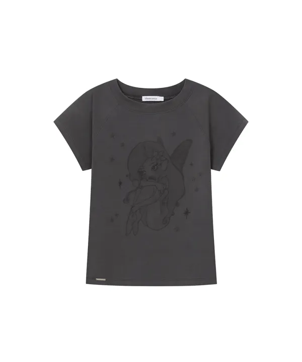 [Hannah X Misekiseoul] Hannah fairy raglan short sleeve CHARCOAL