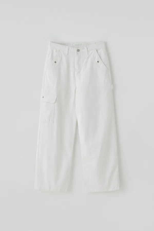 (1st re-stock) T/T Carpenter wide pants (white)