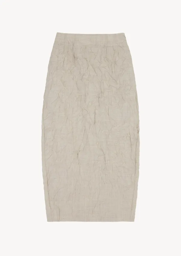 Raw Crumple Skirt in Oatmeal