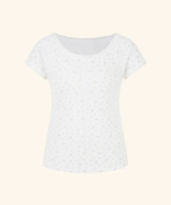 Mati Flower Lace T-Shirt (Ivory)
