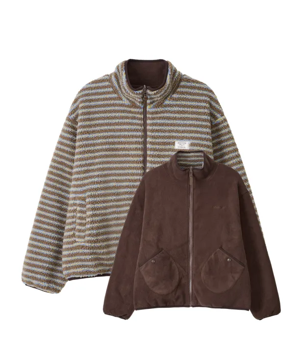 Reversible Mellow Fleece Jacket-Brown